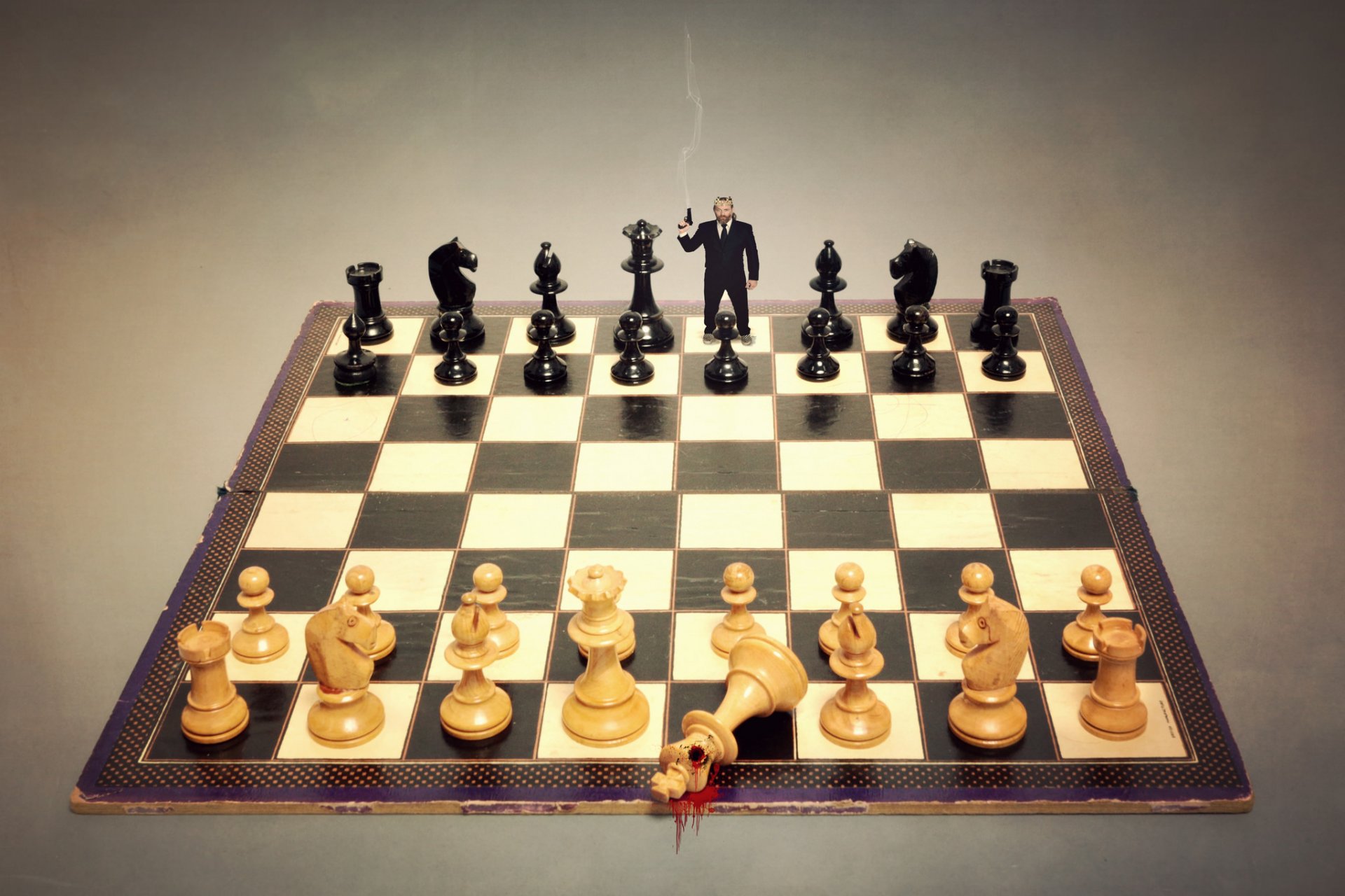 schach figuren brett schuss situation