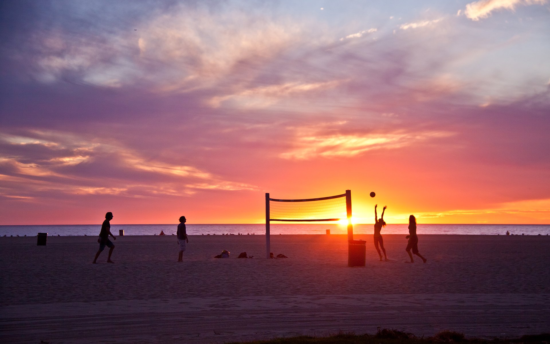 playa océano verano playa venecia la los ángeles california ee.uu. puesta de sol