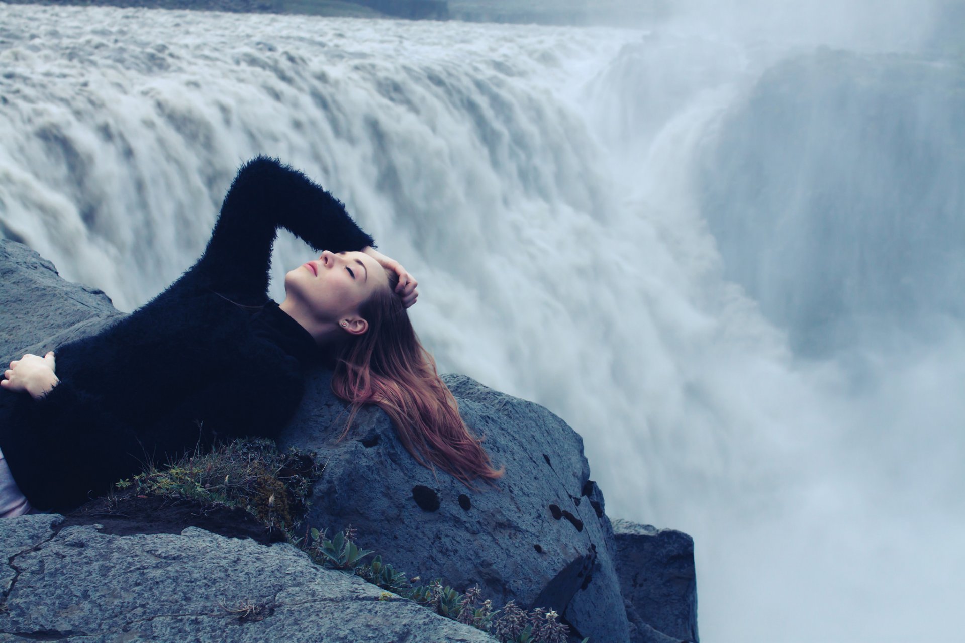 leeping lessons girl waterfall