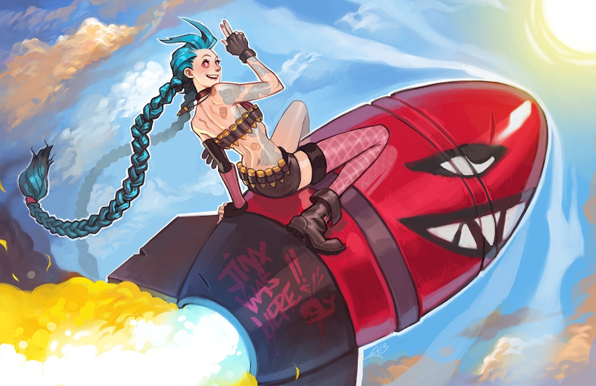 liga de leyendas jinx chica cohete sol