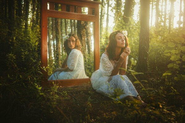 A mystical reflection. The Witch in the Forest