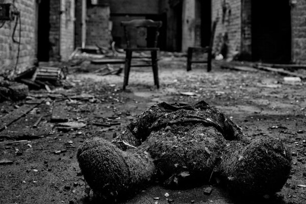 An abandoned toy in an empty abandoned house