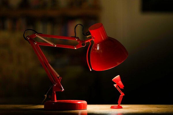 Large and small red lamps included