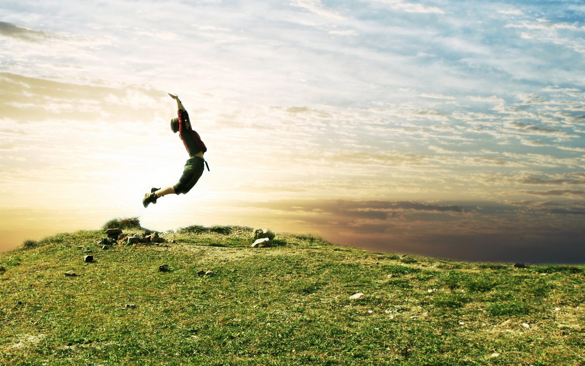 jump happiness grass sky