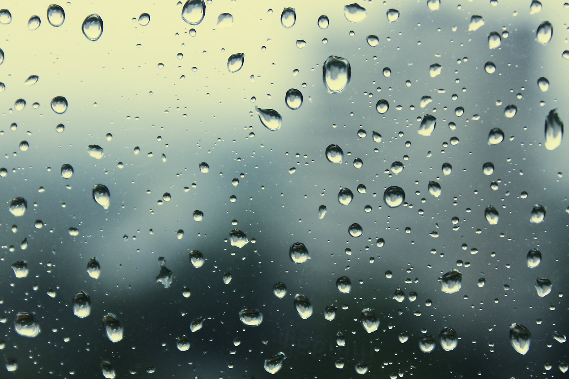 rain drops glass cloudy window