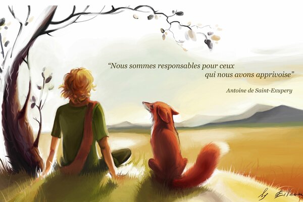 Illustration of the fairy tale the little Prince