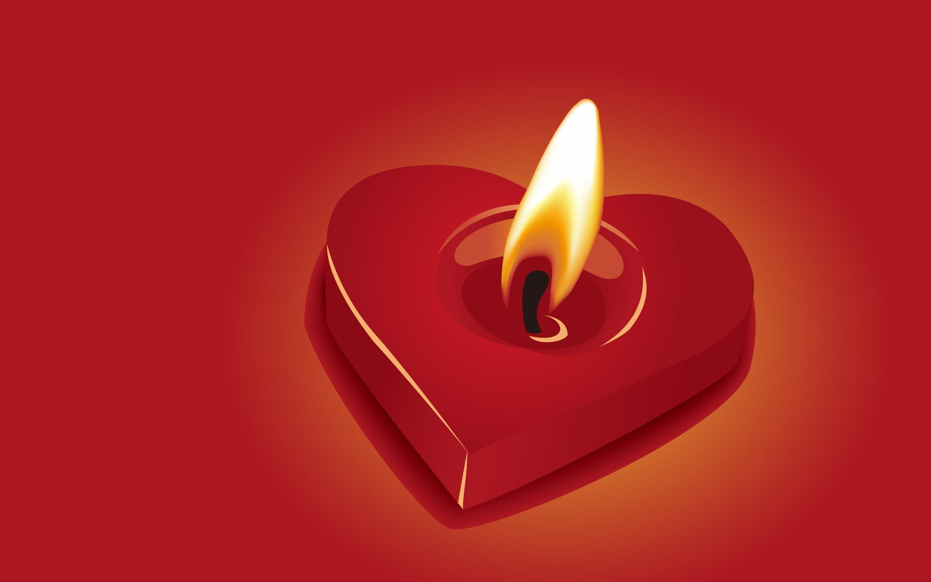 heart candle fire