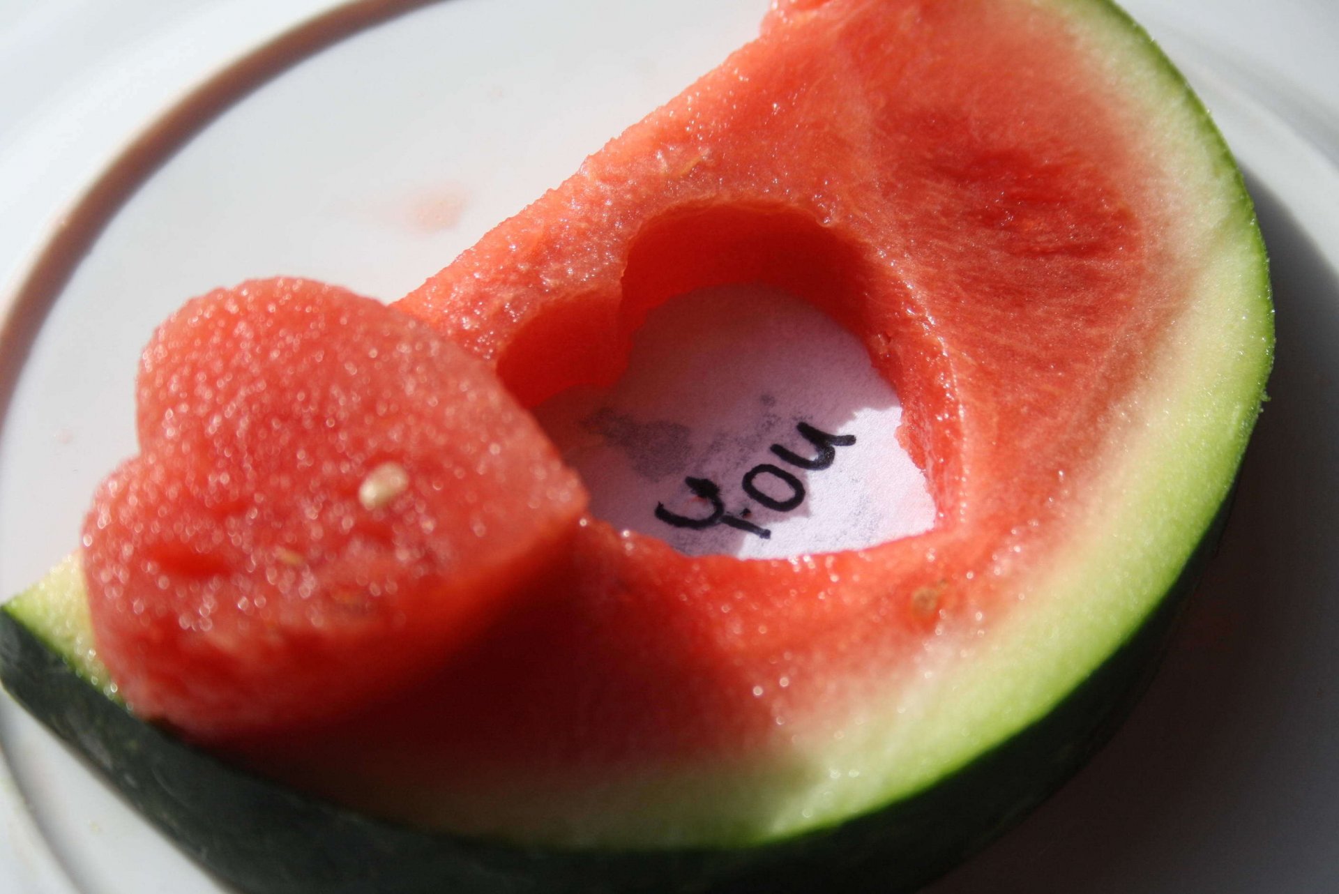 watermelon heart note dish love