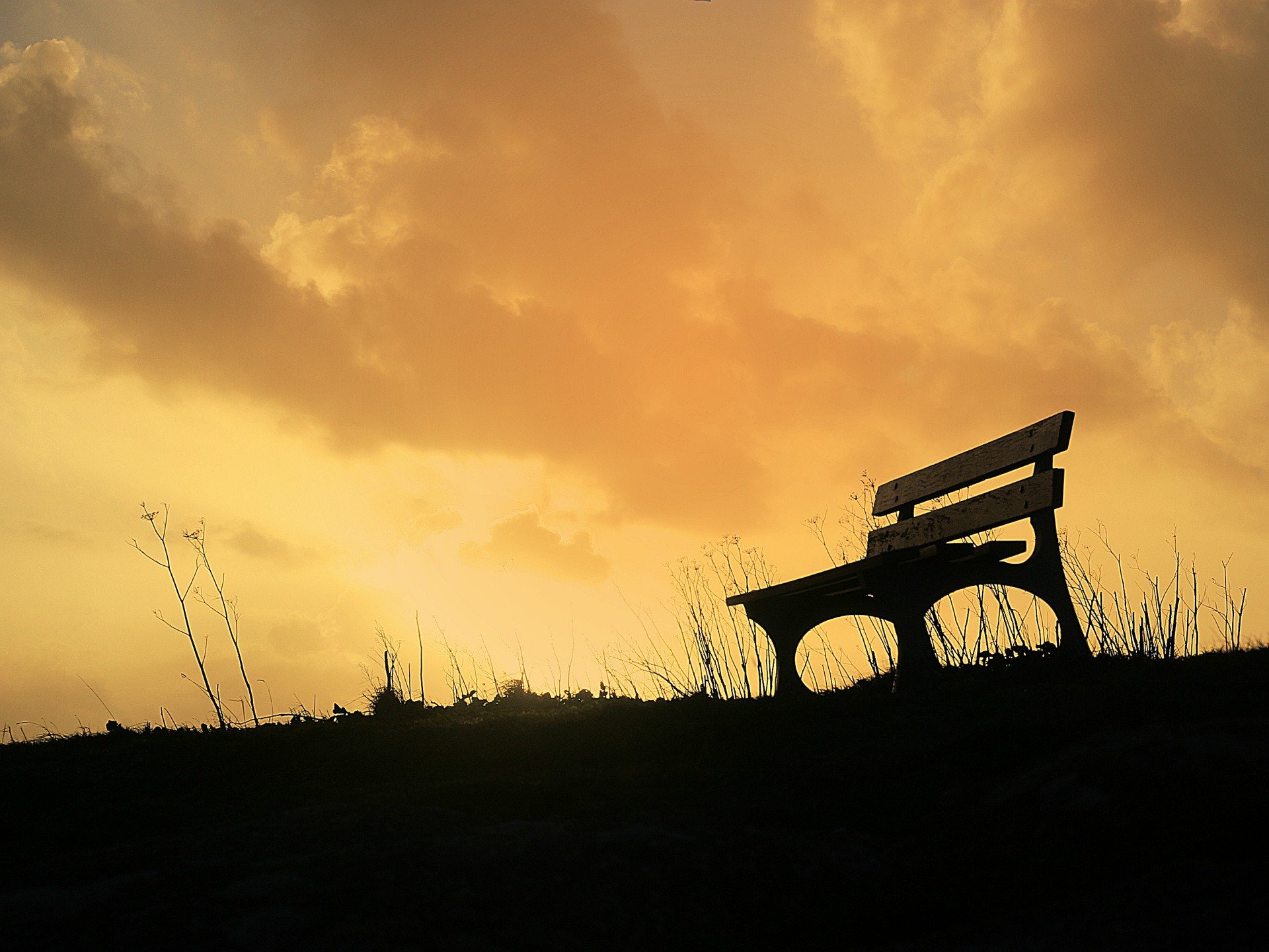 banc ciel herbe