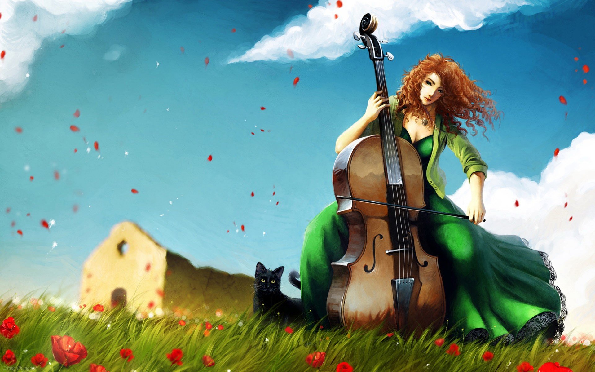 dessin musique violoncelle