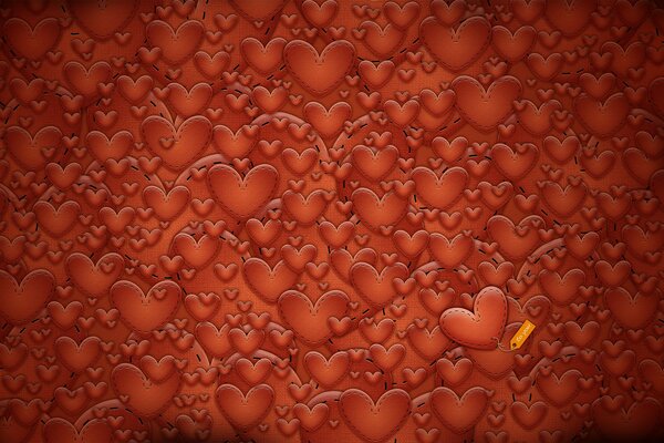 A large number of red hearts