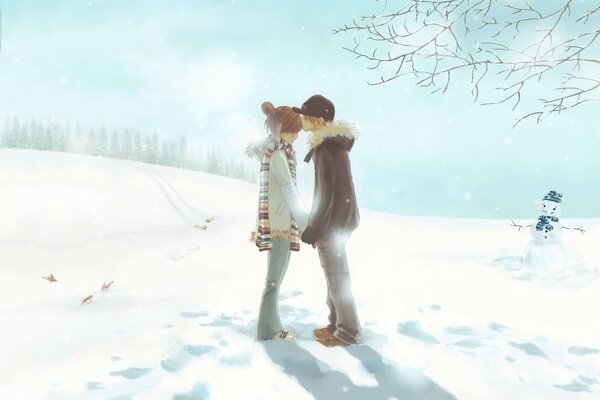 Rencontre amoureuse d hiver romantique