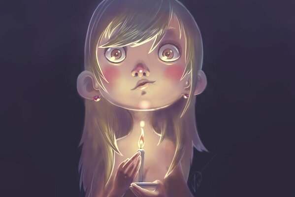 The girl with candles in the picture