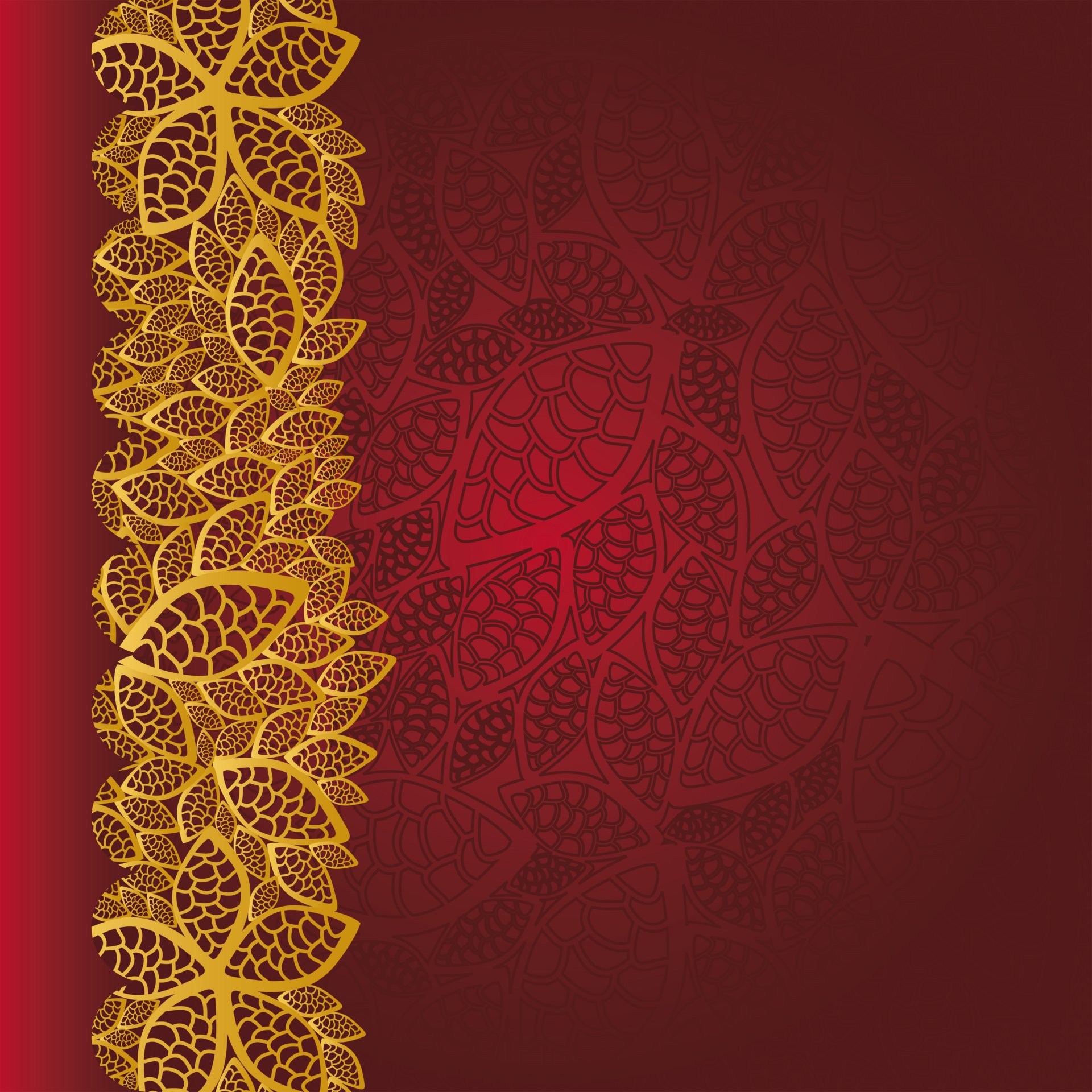 floral modèle or rouge texture vintage fond floral ornement