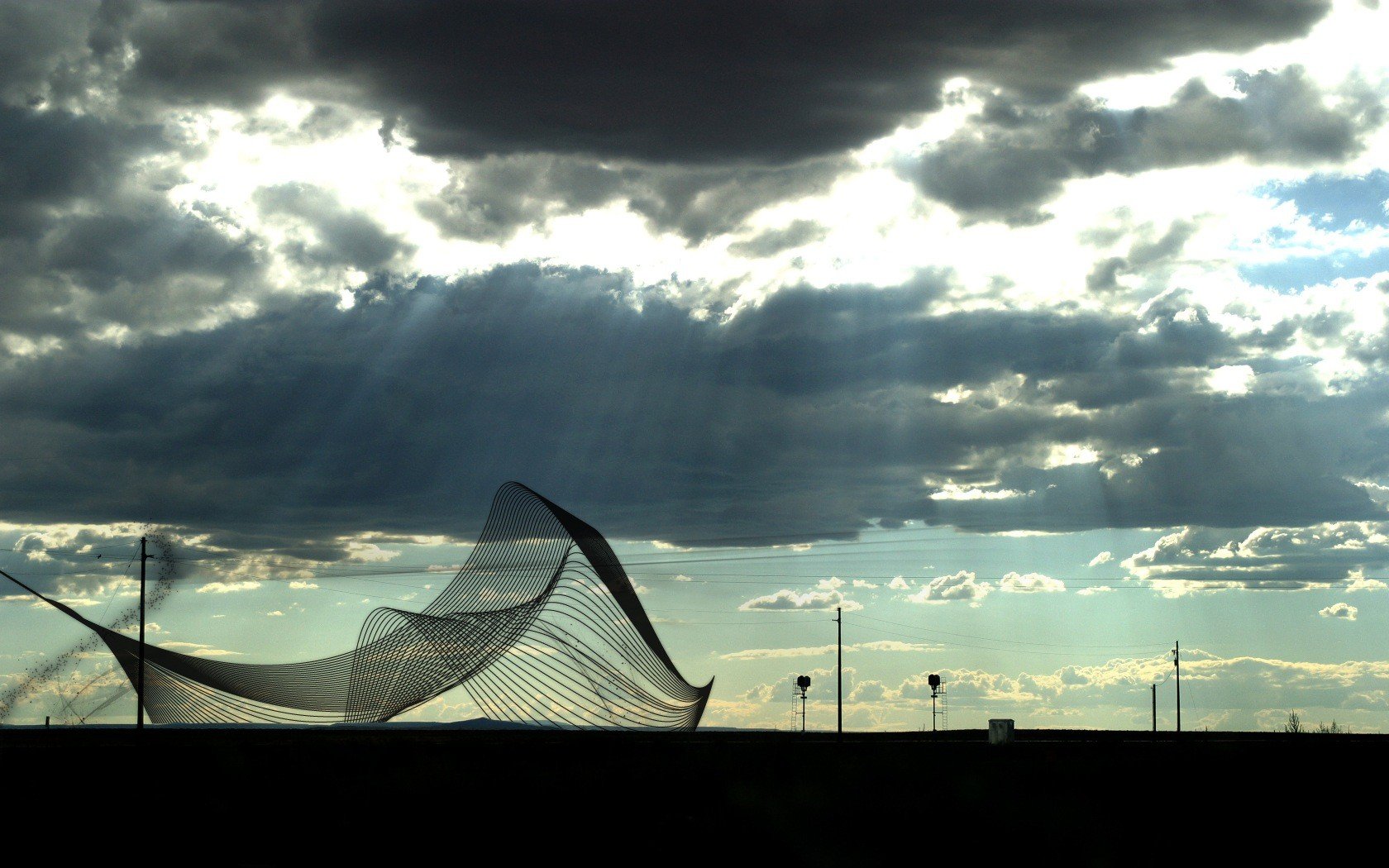 apocalypse darkness grid nets net rays sky cloudy sadness sadness moods poles wires anger