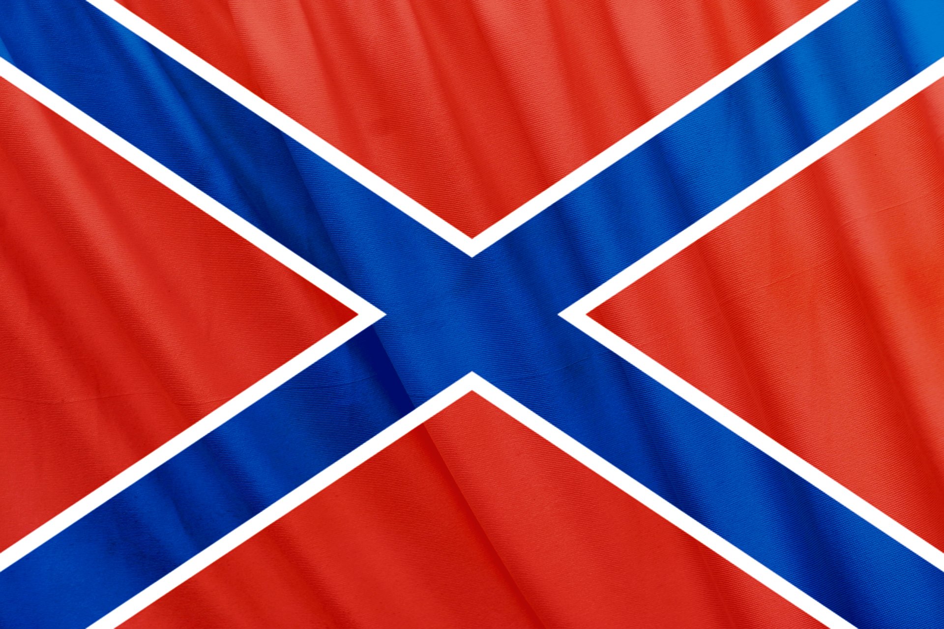 bandera novorossia cruz de san andrés voluntad y trabajo independencia confederación unión de repúblicas populares