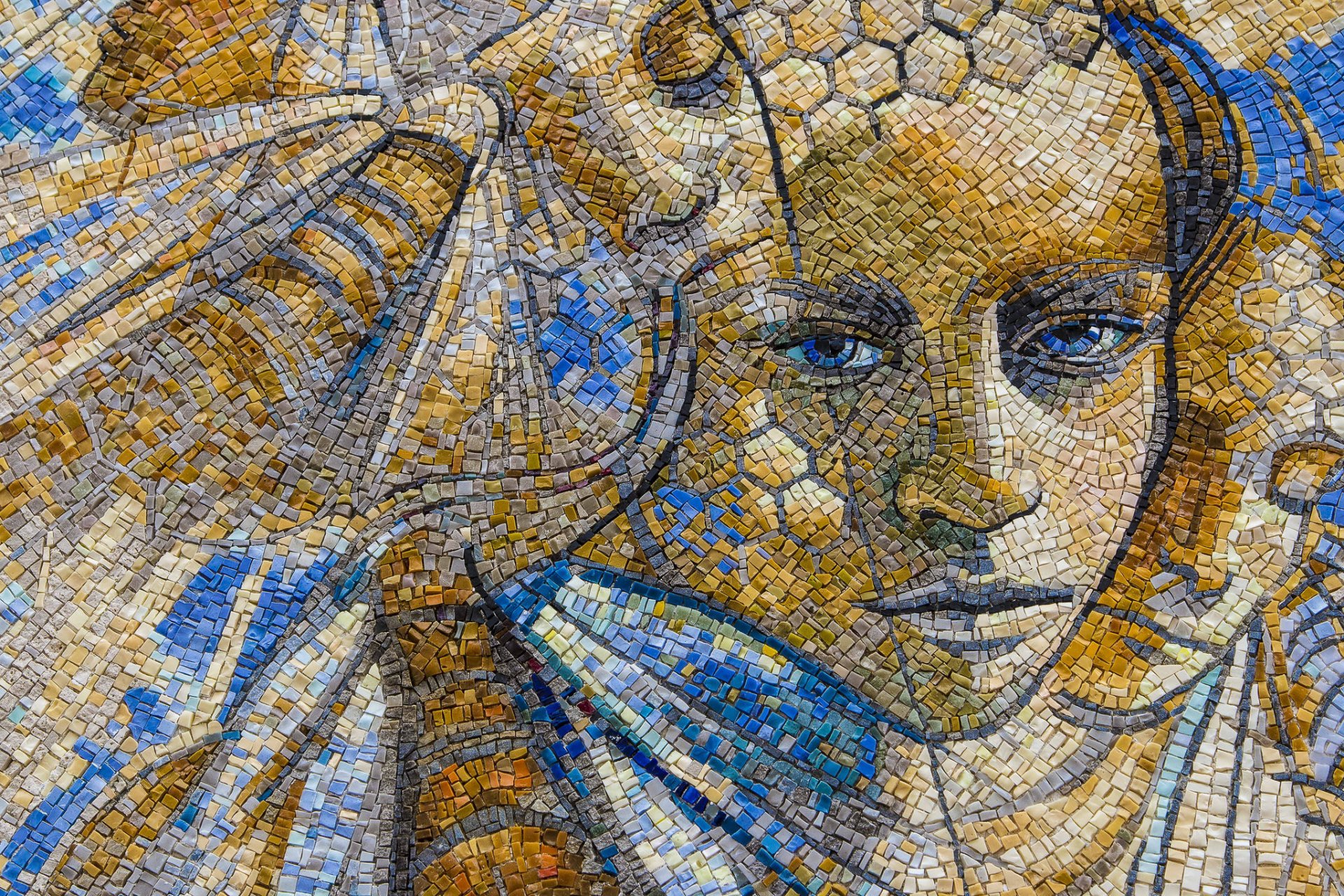 mosaico ragazza viso colori