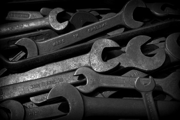 Background of iron wrenches