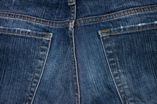 Back pockets on classic jeans