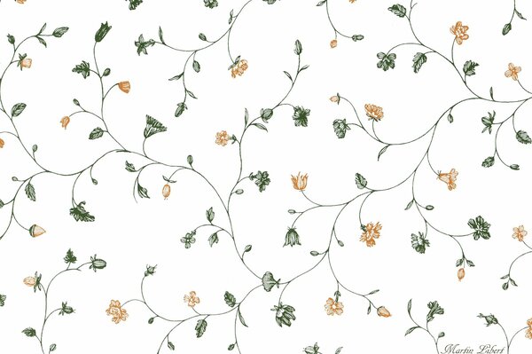 Cute flowers pattern on white background