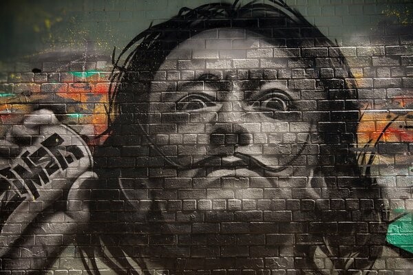 Bild von Salvador Dali Graffiti an der Wand