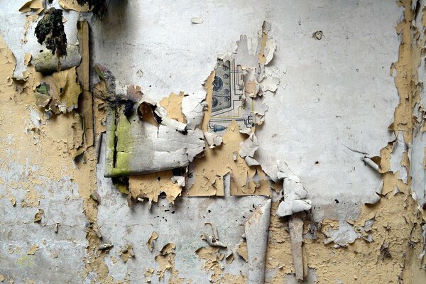 Vieux mur délabré pour le fond