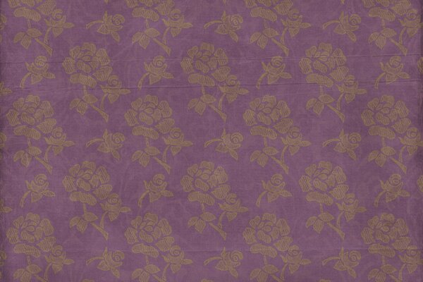 Yellow floral ornament on a lilac background