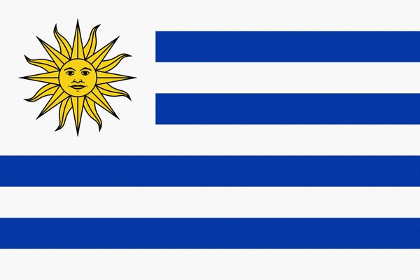 Uruguayan striped flag with the sun