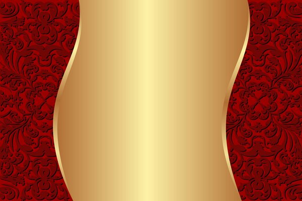 Gold pattern on red background