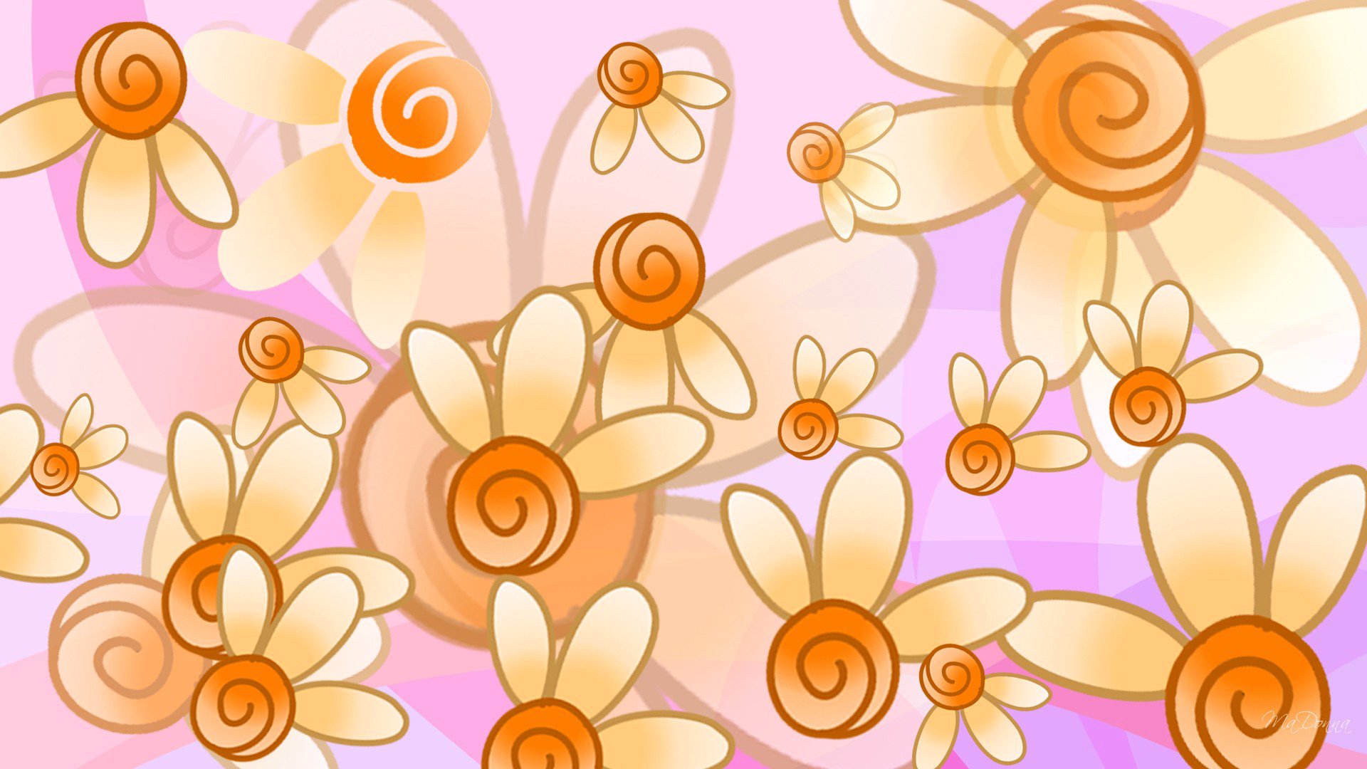 abstract vector flower petals paint