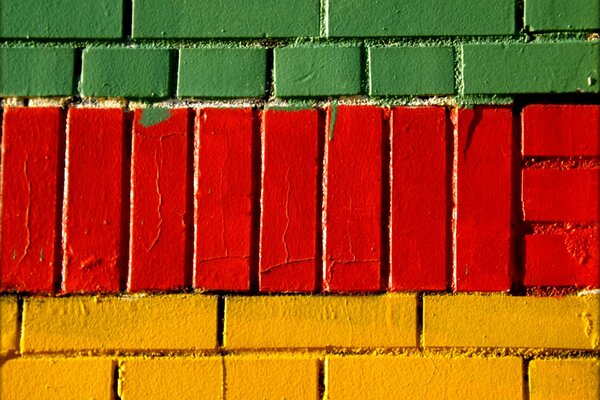 Multicolored brickwork walls