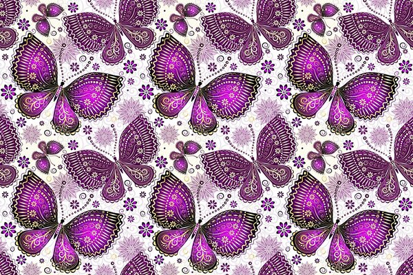 Pattern with butterflies and wings