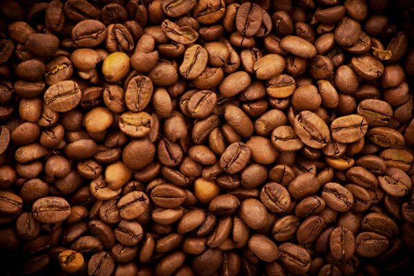 Texture of brown coffee beans