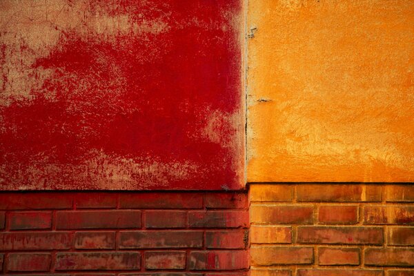 Brick wall with two textures