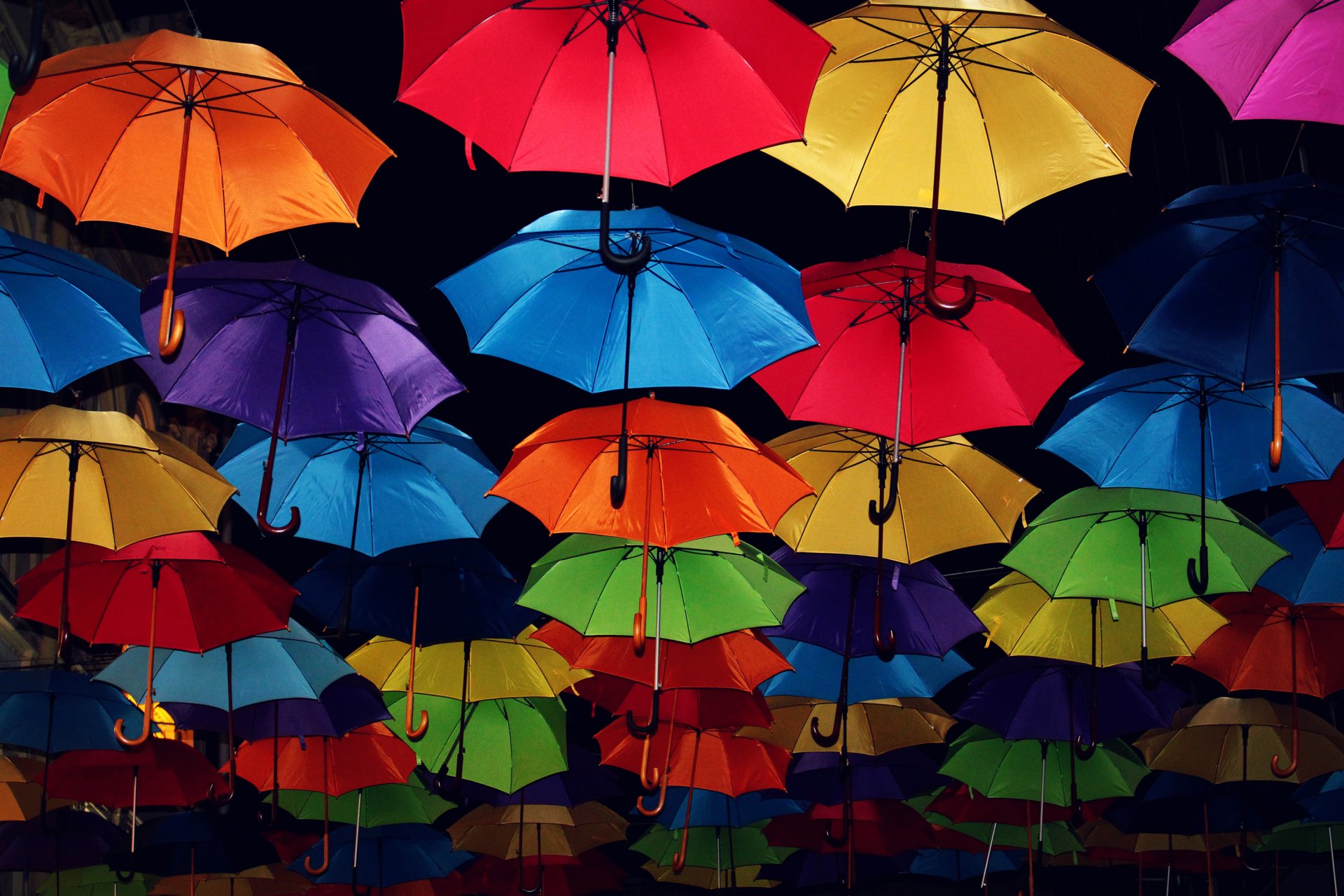 umbrella color light umbrella rainbow