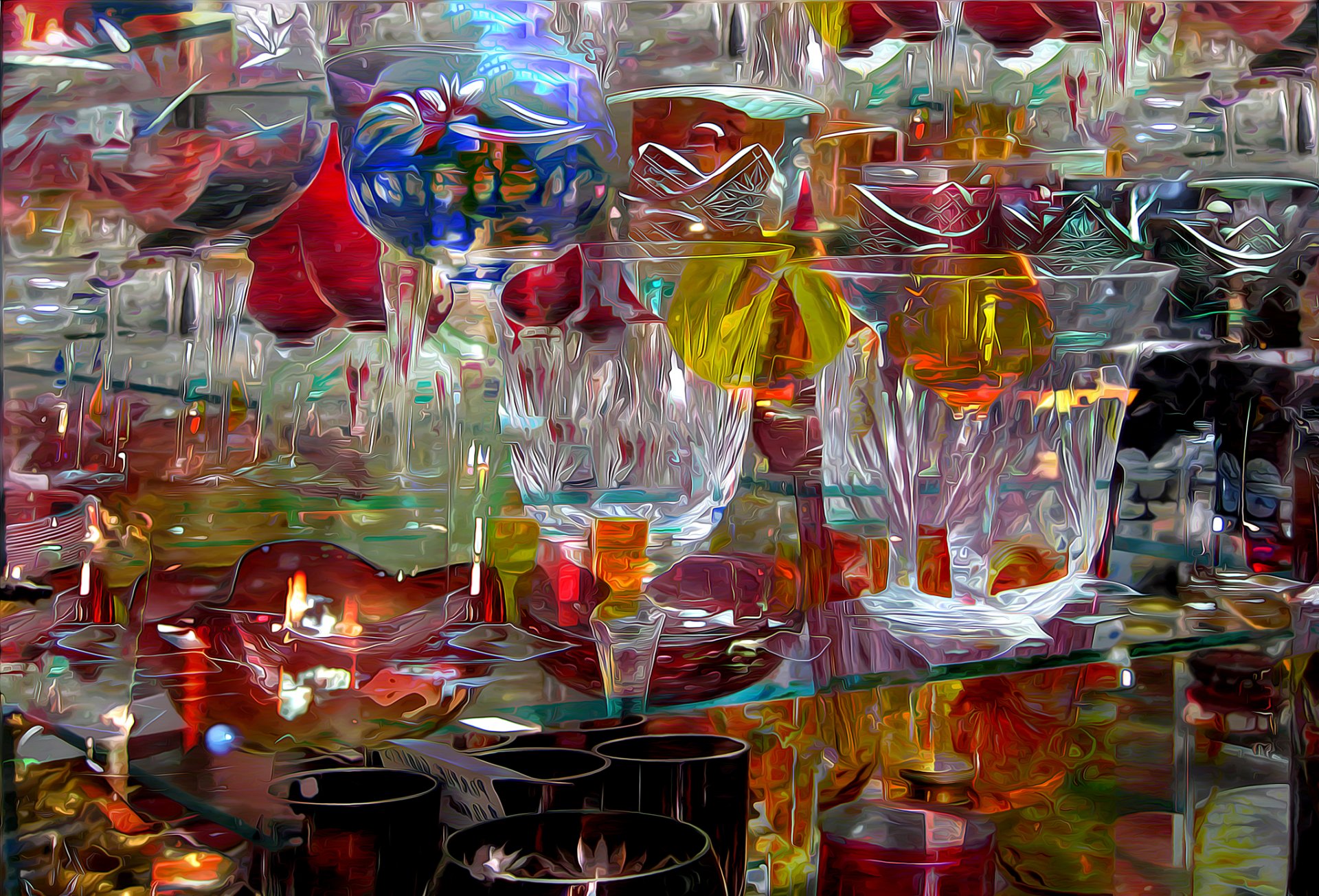 glass crystal glass vase tableware abstraction rendering