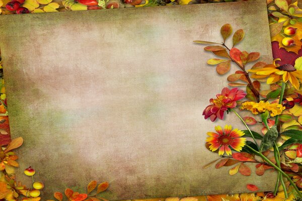 Autumn-style background with yellow leaves