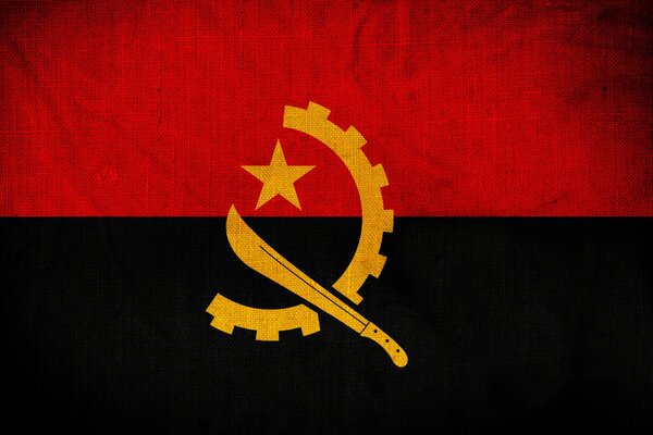 The black and red flag of Angola