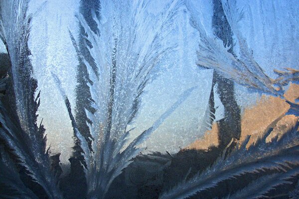 Ventanas de invierno con vista de hielo