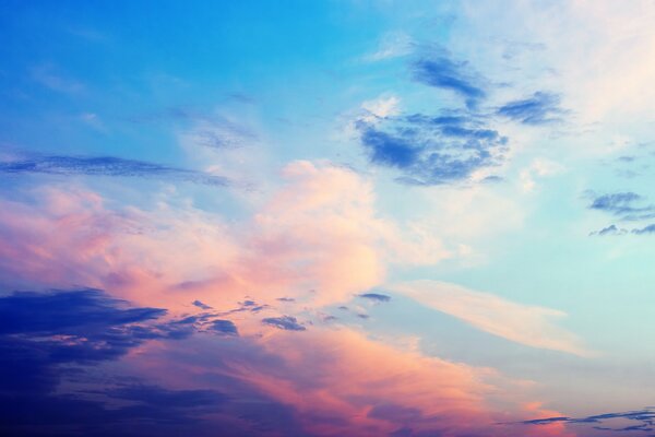 Purple sunset and pink clouds