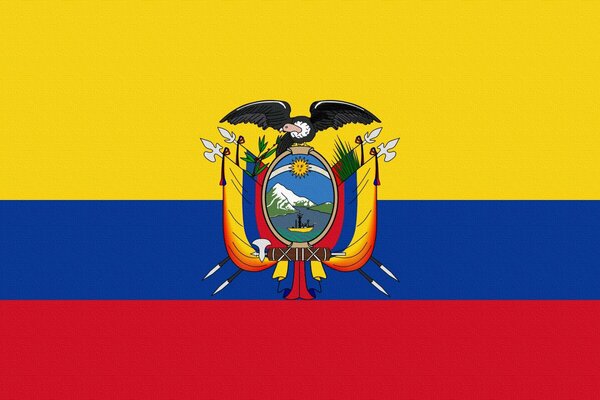 Bandera de Ecuador con escudo de armas