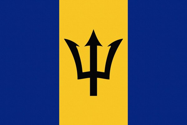 Photoshop de la bandera de Barbados con el escudo de armas