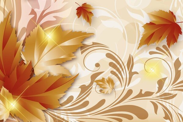 Autumn background, leaves. Golden autumn. Shine