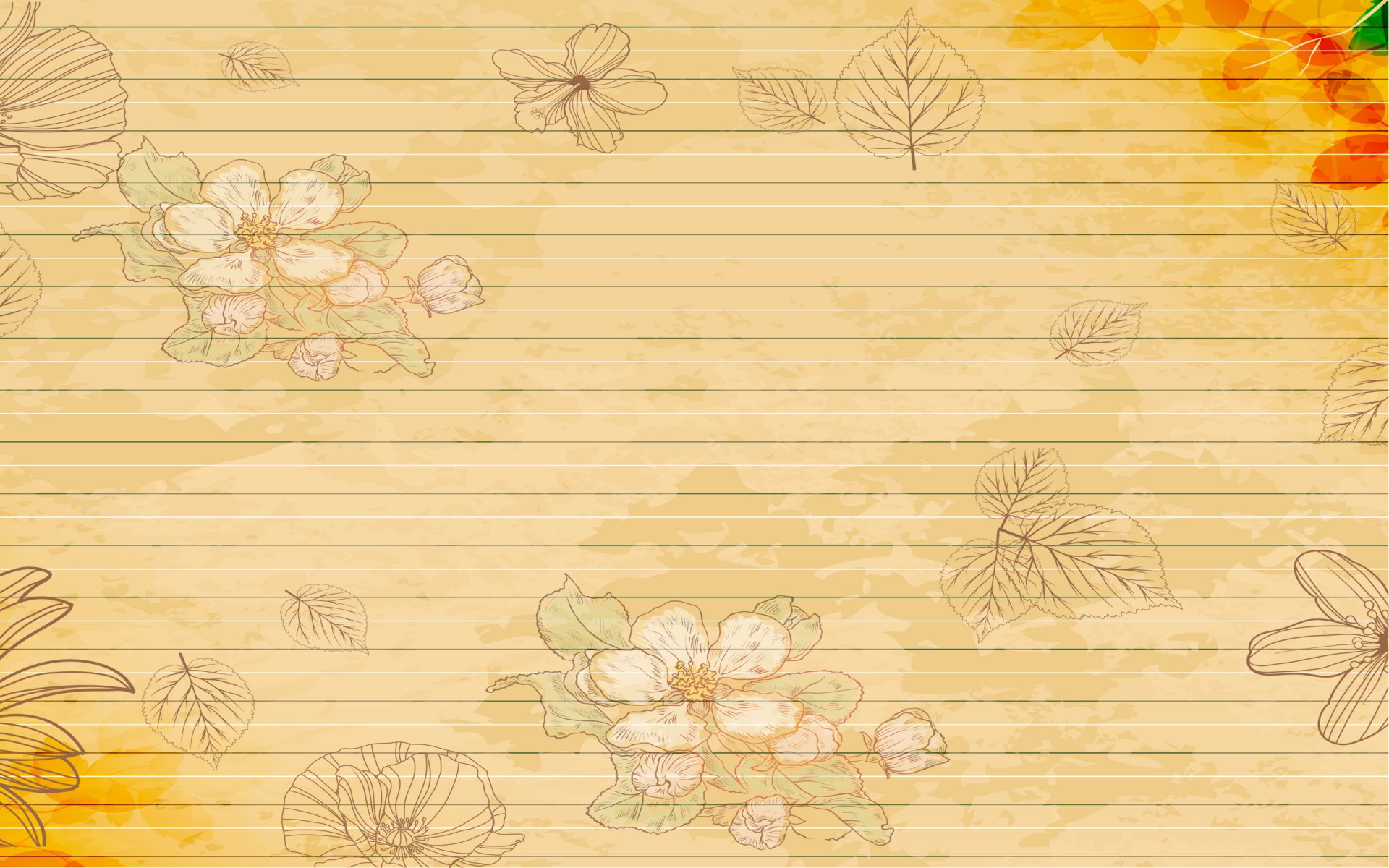 leaves flowers lepeski background strip