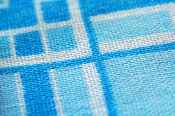 Blue pattern on clean fabric