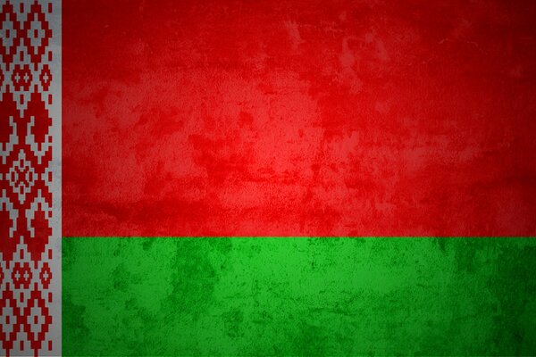 Textured flag of the country Belarus