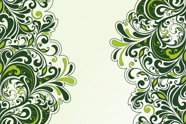 Pattern of green flowers on a light background