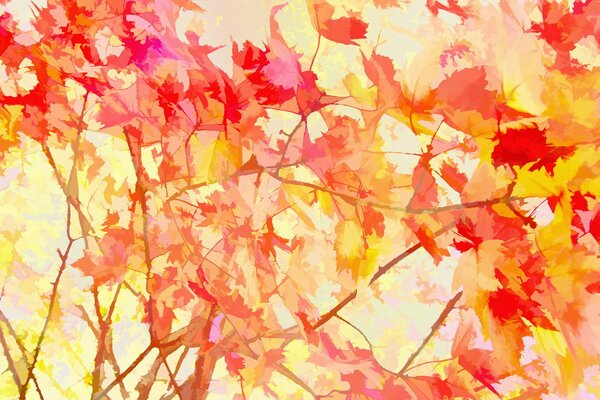 Goldener Herbst Aquarell Zeichnung