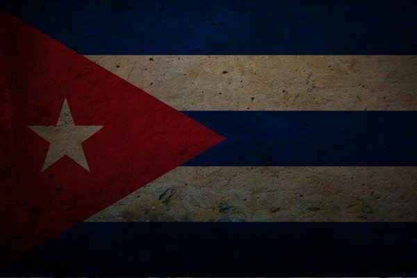 Bandera de Cuba en tonos apagados