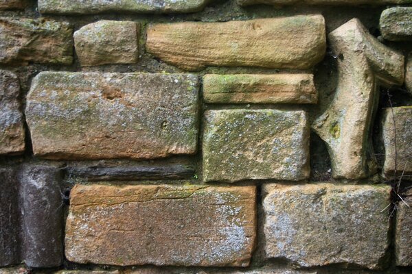 Background of a wall with different bricks